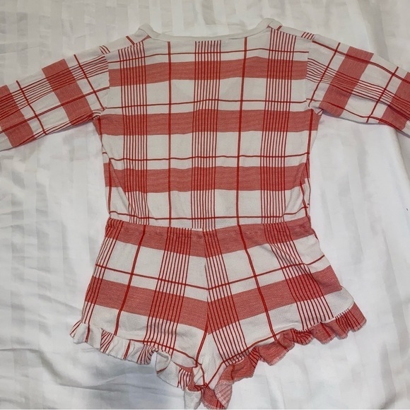 Wildfox Couture Red Thermal Plaid Romper - Picture 5 of 9